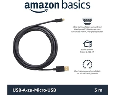 Usb A į Micro Usb 2.0 kabelių rinkinys, 5 vnt., 3m, juodi