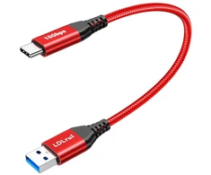 Usb-a į Usb-c 3.2 Gen 2 kabelis, 0.3m, 10gbps, 3.1a, raudonas