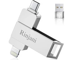 Usb atmintinė 128 gb, skirta iphone mfi lightning (be programėlės) rinjani usb c atmintinė, skirta iphone 15/16, otg android mobiliesiems telefonams, ipad, mac, planšetiniams kompiuteriams, pc, usb 3.0 atmintinė, nuotraukų atmintinė, išorinis ssd 3 vienam