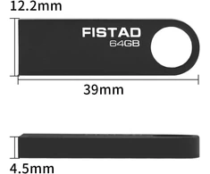 Usb atmintinė 64 gb usb 2.0 mini nešiojama usb atmintinė metalinė atmintinė vandeniui atspari atmintinė, skirta pc, nešiojamam kompiuteriui, planšetiniam kompiuteriui (pilka)