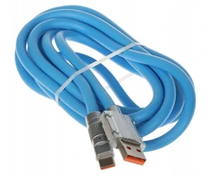 Usb c laidas 2 m mėlynas usb-c kabelis 2m elastingas aukštos kokybės