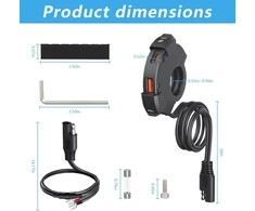 Usb c lizdas 12 v motociklo įkroviklis 48 w qc3.0 usb-a ir pd type-c, greitas mobiliojo telefono įkrovimas, atsparus vandeniui, su jungikliu, skirtas 12 v/24 v kemperių automobilių valčių triračių motociklų lizdo įkrovikliui
