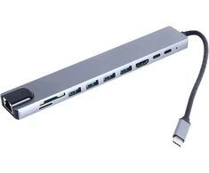 Usb-c šakotuvas su 4k hdmi ekranu, doko stotis, daugiafunkcinis multiport usb c šakotuvas pagamintas iš aliuminio lydinio su dideliu perdavimo greičiu nešiojamam kompiuteriui ir daugiau