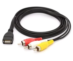 Usb į 3 rca kabelis, usb 2.0 female į 3 rca male video av vaizdo kameros adapterio kabelis, skirtas tv pc dvd (1.5 metro)