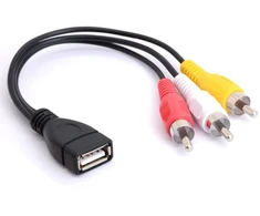 Usb į 3 Rca Kabelis, Vaizdo Av Adapteris Tv, Pc, Dvd (20cm)