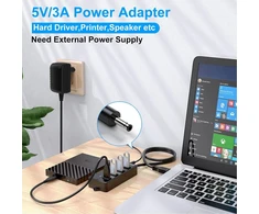 Usb šakotuvas su maitinimo šaltiniu, vemont 4 prievadų usb 3.0 šakotuvas usb skirstytuvas aktyvus adapteris ir vienas įjungimo/išjungimo jungiklis 1,2 m ilgio kabelis su 5 v/3 a maitinimo šaltinio adapteriu, skirtas pc/nešiojamiesiems kompiuteriams ir ult