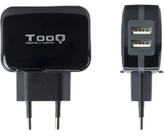 Usb sieninis įkroviklis su ai tech technologija, juodas, suteikia 2 usb prievadus ir bendrą 3.4a išvestį. idealiai tinka efektyviam ir saugiam mobiliųjų įrenginių įkrovimui