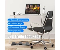 Usb trigubas pedalas-jungiklis, programuojamas kompiuteriui