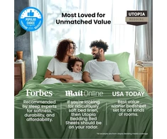 Utopia Bedding patalynės komplektas - 4 dalių patalynės komplektas - šlifuotas mikropluoštas - atsparus susitraukimui ir blukimui - lengva priežiūra (full, Sage)