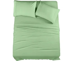 Utopia Bedding patalynės komplektas - 4 dalių patalynės komplektas - šlifuotas mikropluoštas - atsparus susitraukimui ir blukimui - lengva priežiūra (full, Sage)