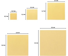 Vaessen Creative Punch rinkinys – figūrinis skylamušis – kvadratas – 5 vnt. pakuotė – spalvotas popierius ir rankdarbių medžiagos iki 250 g/m² – rankdarbiams su popieriumi ir scrapbooking'ui, balta/aukso spalvos