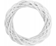 Vainikas iš vytelių, baltas, 15 cm