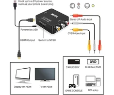 Televizorius Vaizdo keitiklis Rca į Hdmi, 1080p Av į Hdmi adapteris