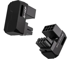 Vaizdo plokštė Ezdiy-fab shield series 8 kontaktų pcie gpu maitinimo adapteris, 180 laipsnių u formos kampinis jungtis, aliuminio dizainas, skirtas standartinio tipo grafikos kortelei, juodas, 2 vnt.