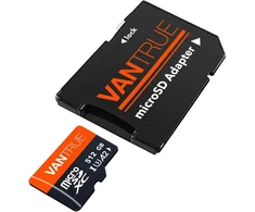 Vantrue 512gb microsd atminties kortelė uhs-i u3 4k su adapteriu, suderinama su vaizdo registratoriumi, išmaniuoju telefonu, planšetiniu kompiuteriu, veiksmo kamera ir stebėjimo kamera (512g)