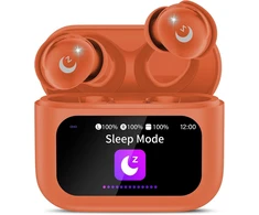 Vekj Bluetooth ausinės, bluetooth 5.4 ausinės su hi-fi stereo, belaidės ausinės su enc mikrofonu, oranžinės