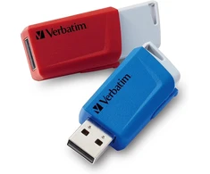 Verbatim Store 'n' Click usb atmintinė 2x usb 3.2 gen 1 32gb atminties kortelė su fiksavimo mechanizmu usb 3 išorinė atminties kortelė nešiojamam kompiuteriui ir co iki 5 gbps raudona mėlyna