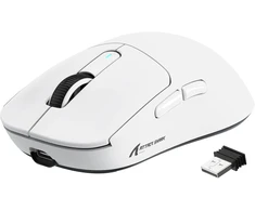 Vgn Gamepower x Attack Shark X3 Superlight belaidė žaidimų pelė, 49g itin lengva pelė, 26000dpi, Pixart Paw3395, 2.4g/bt/laidinis, Ptfe kojelės, iki 200 valandų baterija, G502, Pc/XBOX/ps/mac, balta