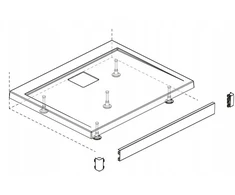 Vienpusis baltas apdailos elementas dušo padėklui Argos 120cm