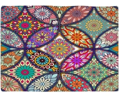 Violetpos staltiesė, lininė staltiesė, lengvai prižiūrima, skalbiama, atspari nešvarumams, stalo tekstilė, bohemiško stiliaus boho paisley raštas, indiškas mozaika, 140 x 180 cm