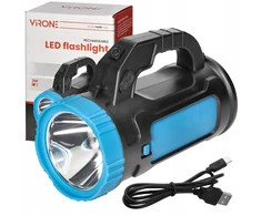 Virone Rankinis Led žibintuvėlis 3w prožektorius su 1200 Mah Usb įkraunamu akumuliatoriumi arba 3xaa baterijomis