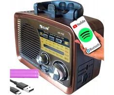 Automagnetola Virtuvinis radijas fm am nešiojamas bluetooth micro sd usb su baterijomis/akumuliatoriumi