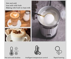 Kavos aparatas Visiškai automatinis pieno putų plakiklis elektrinis pieno garintuvas karšto/šalto pieno putų gaminimo aparatas, 240 ml, kavos šildytuvas latte, cappuccino, matcha, karštam šokoladui (eu kištukas)