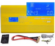 Volt Įtampos keitiklis Sinus plus 24v 230v 1500w / 3000w Lcd+usb+pilotas