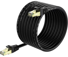 Vosga Lauko Cat 7 Ethernet Kabelis 75 m, 26awg Itin tvirtas tinklo Cat7 Gigabit Kabelis Patch Kabelis Rj45 paauksuotas vandeniui atsparus Ethernet Kabelis Tiesioginio laidų tinklo kabelis 75 m