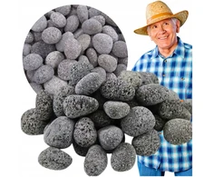 Vulkaninės lavos akmuo, riedulys akvariumui, juodai grafito spalvos, 5kg