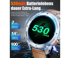 Vyriškas Gps išmanusis laikrodis su Led žibintuvėliu, 1.43 colio amoled ekranas, fitneso laikrodis su 530 mah talpos baterija, širdies ritmo/žingsniamačiu/kompasu/altimetru, 5 atm atsparumas vandeniui, 170+ sporto režimų, skirtas ios/android