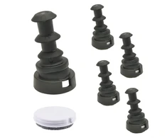 Wagner Quickclick® baldų kojelės apverčiamos vilnos veltinio + plastiko - 8 dalių rinkinys, skirtos įstatyti į apvalius vamzdžius - duo - vidinis skersmuo 12 mm / išorinis skersmuo 16 mm - pagaminta vokietijoje - 15832000