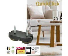 Wagner Quickclick slydimo padukai – 4 vnt., prisukami / Ultrasoft, 42 x 20 mm