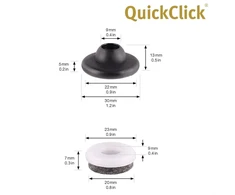 Wagner Quickclick® Veltinio Padėkliukai Kėdžių Kojelėms, 4 Vnt. Tvirtinimo Rinkinys – 4 x Pagrindas + 4 x Keičiami Slydimo Įdėklai – Vilnos Veltinis Ultrasoft – Skersmuo 20 Vitra Kėdėms Dsr Dar Dkr – Pagaminta Vokietijoje