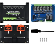 Waveshare pramoninis 8 kanalų relės modulis, skirtas Raspberry Pi Pico, maitinimo šaltinio izoliacija, fotoporos izoliacija