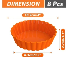 Webake silikoninės mini tartaletės formelės 8 vnt. 10 cm tartaletėms, kišo formelės, mažos apvalios tortų formelės tartaletėms, kišams, pyragams