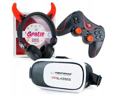 Webski Google Vr 3d akiniai su ausinėmis + Bluetooth pultelis