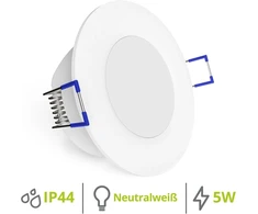 Weevo įleidžiami prožektoriai 5w, plokšti, apvalūs, šiltos baltos ir neutralios baltos spalvos šviesos diodai
