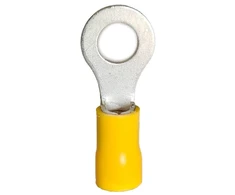 Weltiessmarttools 10 izoliuotų žiedinių kabelių antgalių M6 geltoni izoliuoti užspaudžiami jungikliai žiedinis užspaudžiamas jungiklis iš dalies izoliuotas 4–6 mm² kabeliui, skirtas automobiliams ir elektros prietaisams