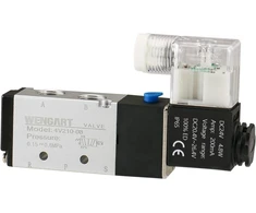 Wengart pneumatinis solenoidinis vožtuvas 4v210-08, 1/4 colio pt, dc24v, 2 padėtys, 5 krypčių, vienos ritės, pilotinis, elektrinis, universaliam ir stabilam cilindro valdymui
