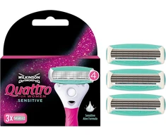 Wilkinson Sword Quattro for Women Sensitive 3 Skustuvo Galvutės