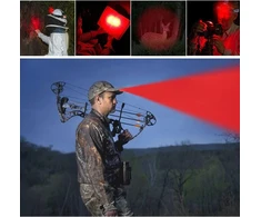 Windfire Įkraunamas medžioklinis raudonos šviesos žibintas, raudonas Led žibintas su 3 režimais ir priartinamu vandeniui atspariu taktiniu žibintu naktiniam stebėjimui, aviacijai, skaitymui, kiaulių kenkėjų medžioklei