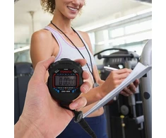 Winomo profesionalus skaitmeninis chronometras - sportinis chronografas su lcd ekranu, žadintuvu, kompasu ir datos funkcija (12/24h, juodas)