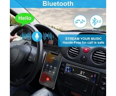 Automagnetola Wisdom Line Bluetooth automobilinis radijas su Usb, Aux įvestimis, laisvų rankų įranga ir išmaniųjų telefonų jungtimi geresnei garso patirčiai