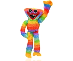 Wiztex Hacki Backi minkštas žaislas, 40 cm vaivorykštės spalvų minkštas ir juokingas pliušinis žaislas, dešrainio monstro siaubo pliušinis žaislas paaugliams ir žaidimų gerbėjams