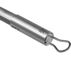 Wmf Bbq serving tongs 32.5 cm, virtuvinės žnyplės, cromargan nerūdijantis plienas, mėsos žnyplės su plastikine galvute, mažos kepsninės žnyplės kepsniui, žuviai, daržovėms, fiksavimo mechanizmas, vietą taupantis