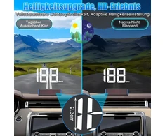 Wodhmiey Hud spidometro projektorius, priekinio stiklo projektoriaus spidometras Hud su Gps + Beidou, automatinis ryškumo reguliavimas, 10 Hz atnaujinimo dažnis, aiškus ekranas (baltas Km/h)