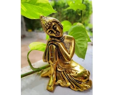Wonder Care plojantis budos statula namų dekorui feng shui metalinė auksinė mieganti budos statulėlė mažas buda taiki meditacija zen joga budos dovana