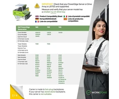 Workdone 12 vnt. - 2.5" disko dėklas - suderinamas su Dell Poweredge 14th Gen serveriais R440 R640 R740 R740xd R840 R940 R6415 - Dxd9h - lipdukas - instaliavimo vadovas