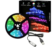 Wowled Rgb Usb televizoriaus apšvietimas 1,5 m 45 Led Rgb Led šviestuvas 5050 televizoriaus foninis apšvietimas įvairiaspalvis keičiamas virtuvės spintelės nuotaikos apšvietimas Dc 5v